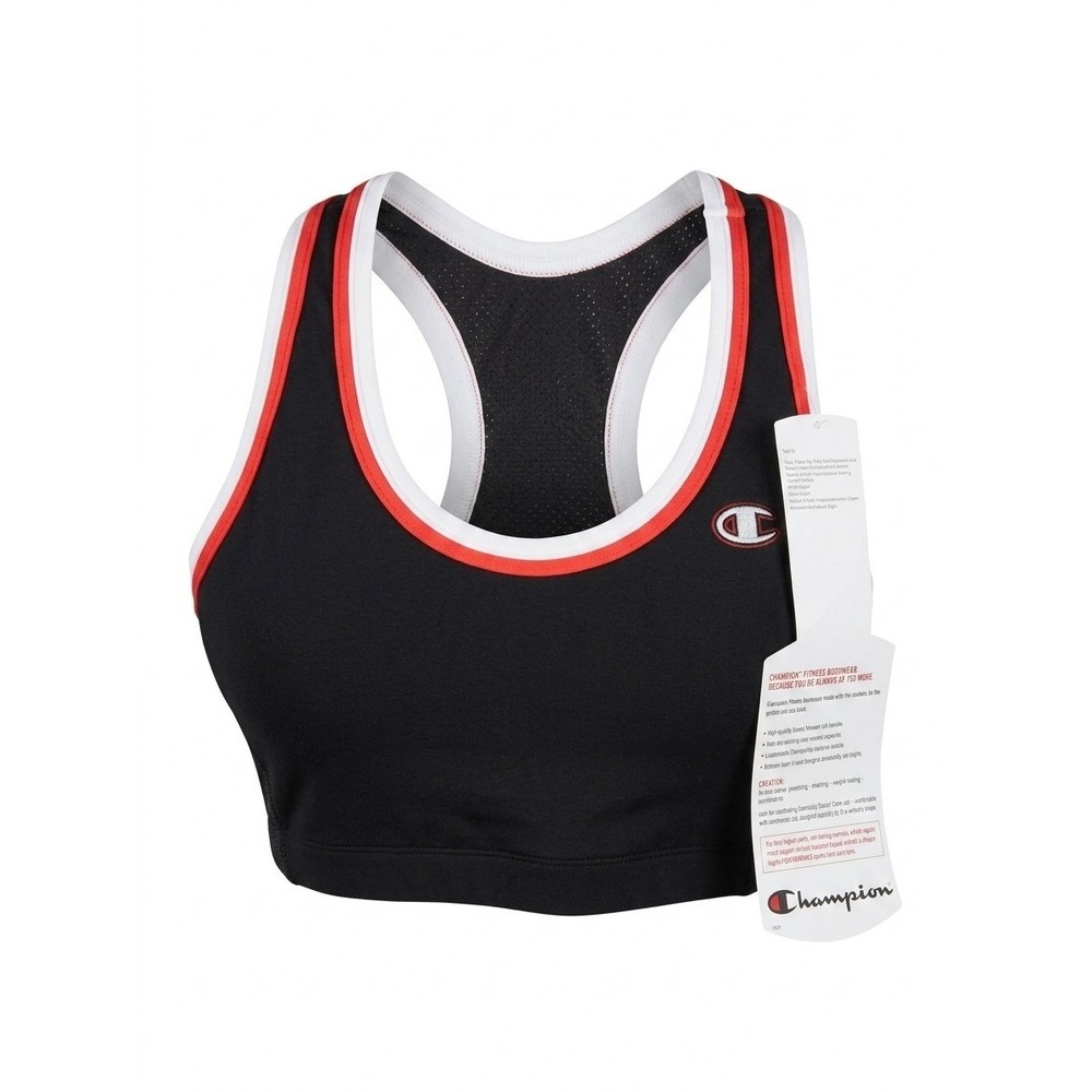 Vintage Champion Jogbra Sports Bra NWT Medium Black Red White Made in USA 1990s